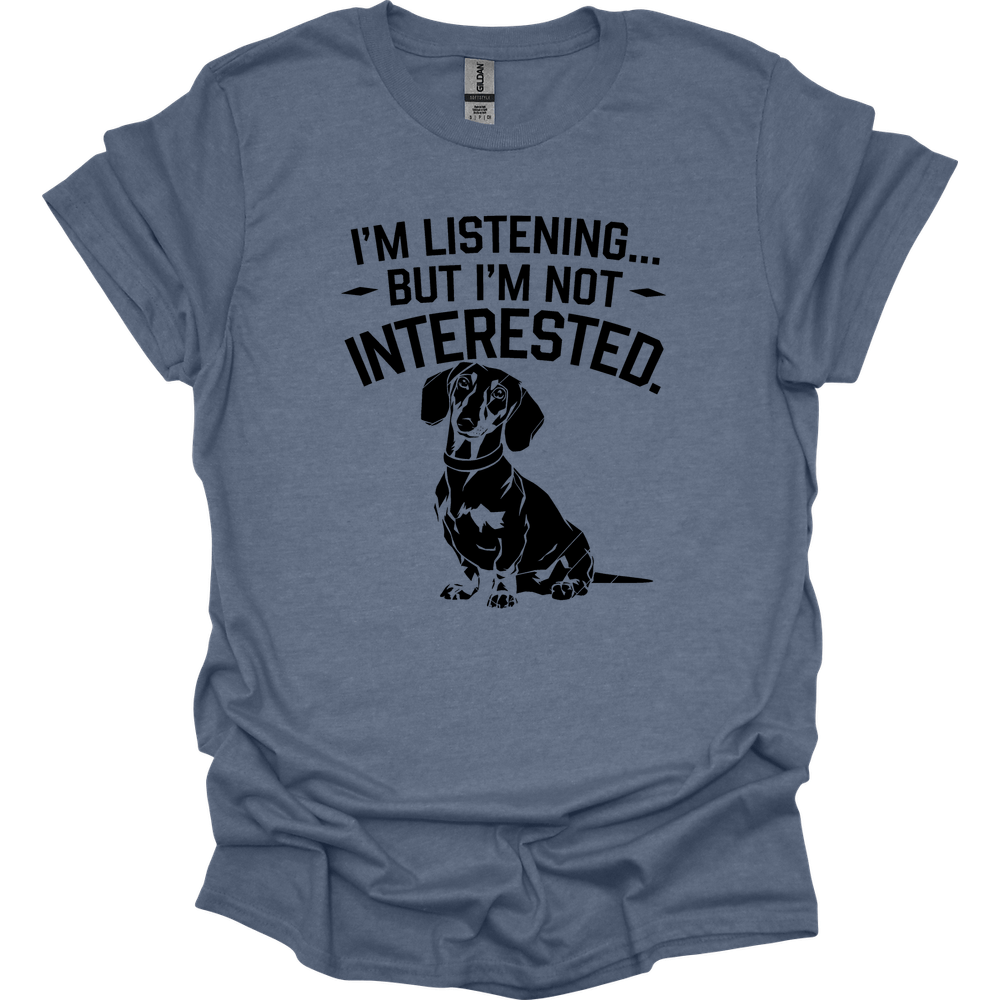 sassy dachshund 50 shirt heather indigo