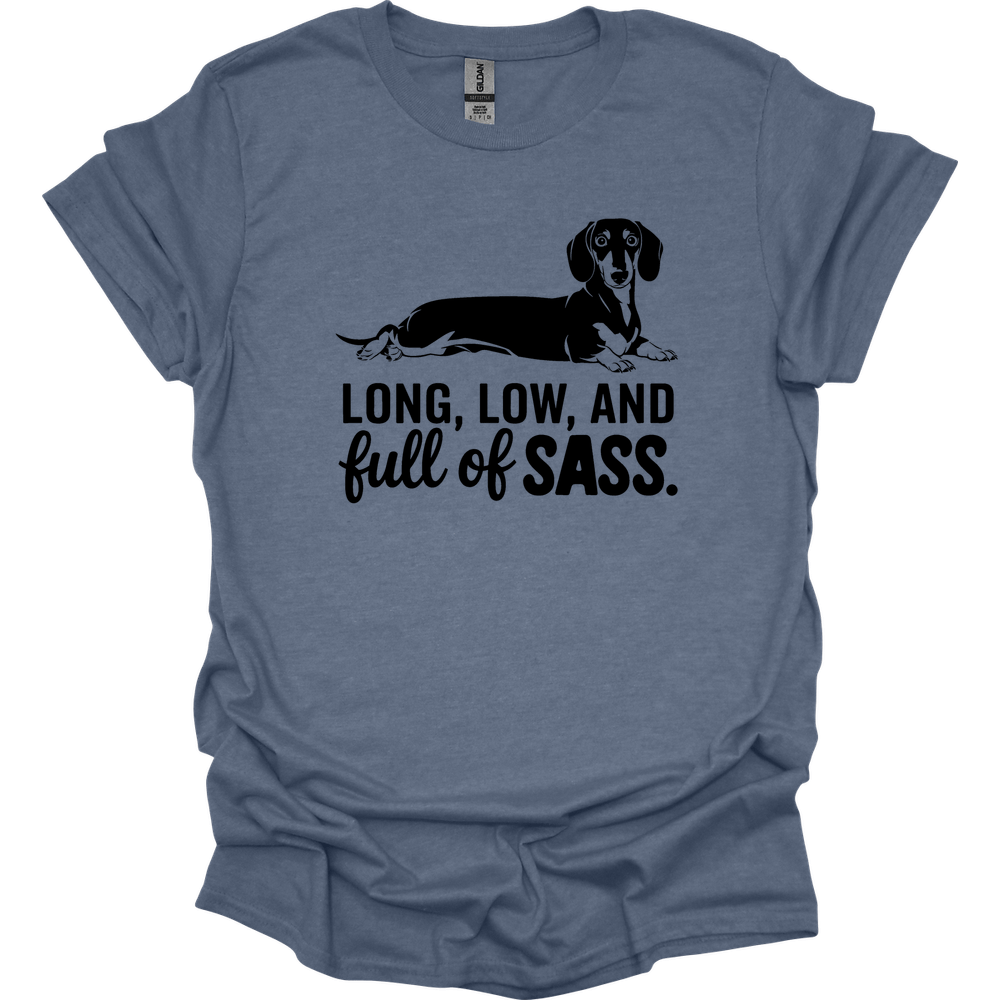 sassy dachshund 54 shirt heather indigo
