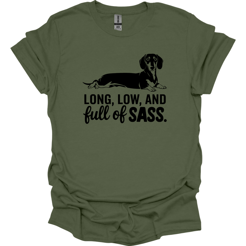 sassy dachshund 54 shirt military green