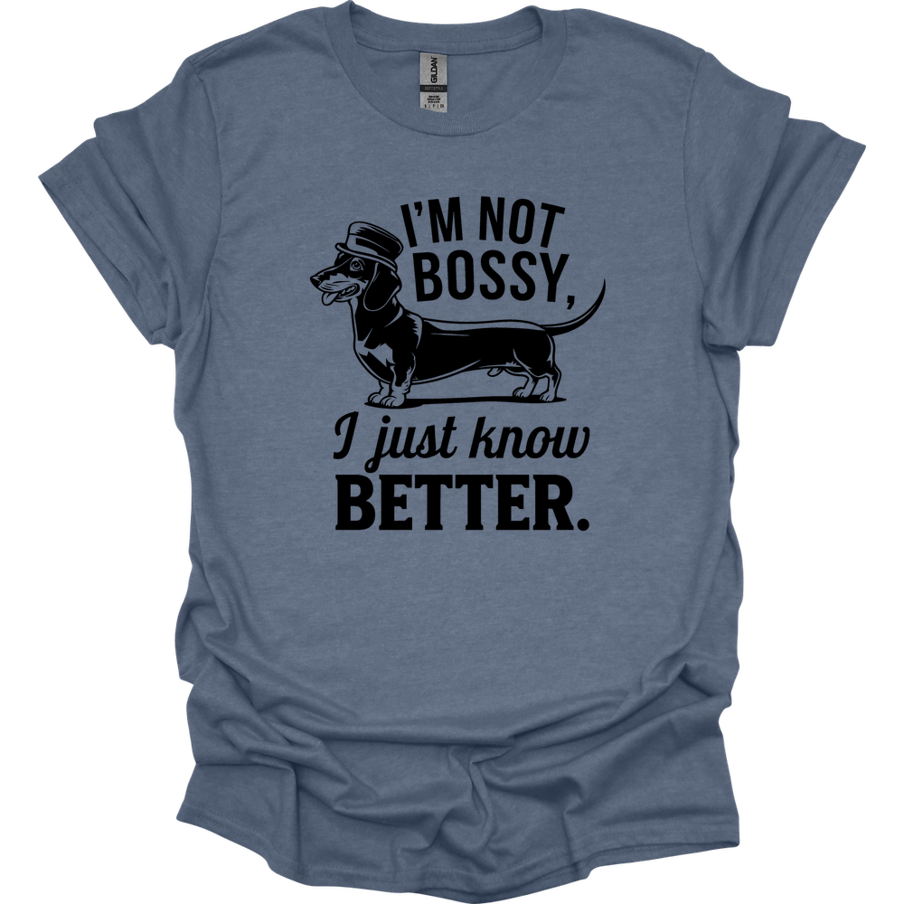 sassy dachshund 66 shirt heather indigo