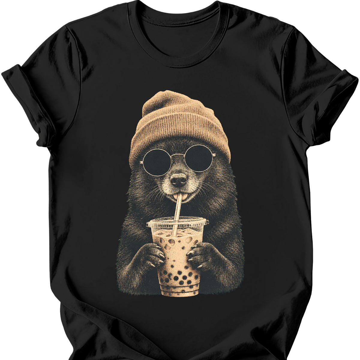 schipperke hipster dog tee black