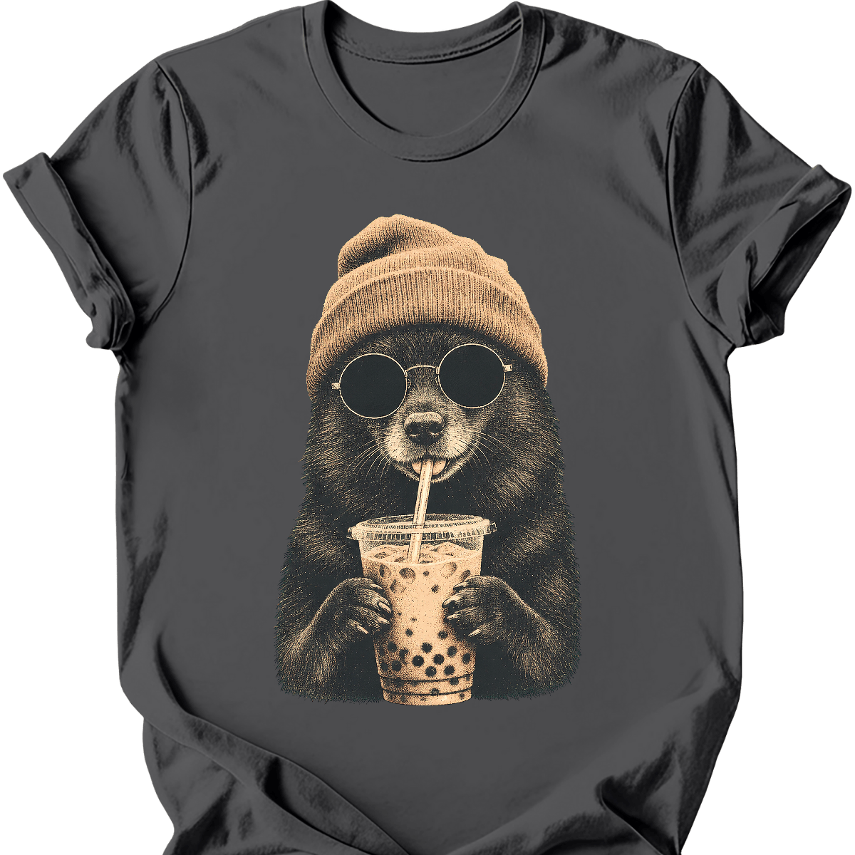 schipperke hipster dog tee charcoal