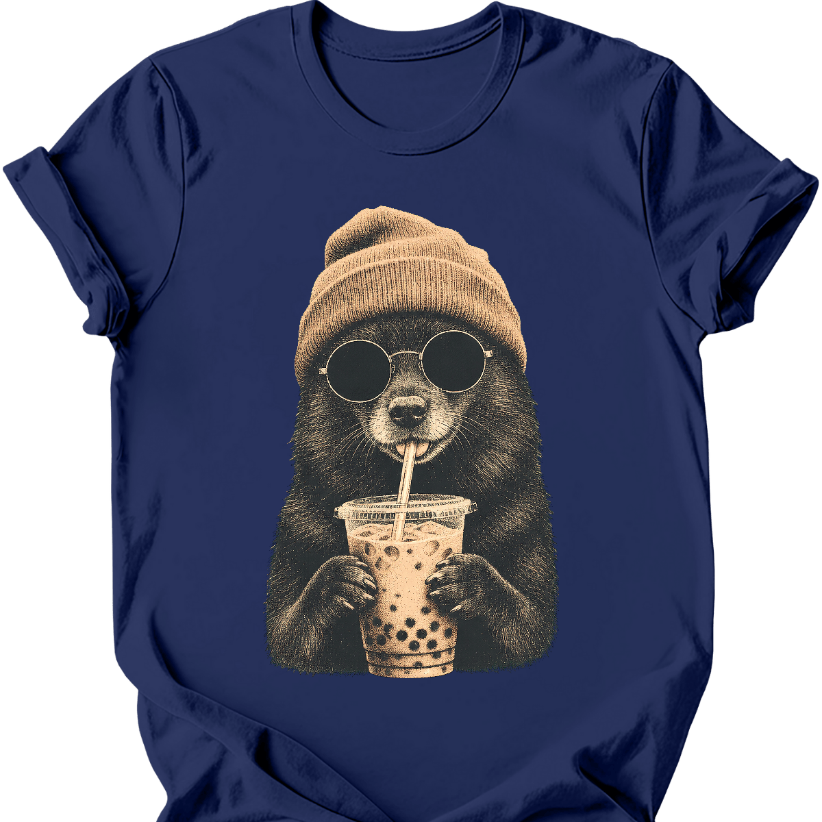 schipperke hipster dog tee navy