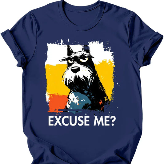 Scottish Terrier excuse me tee navy