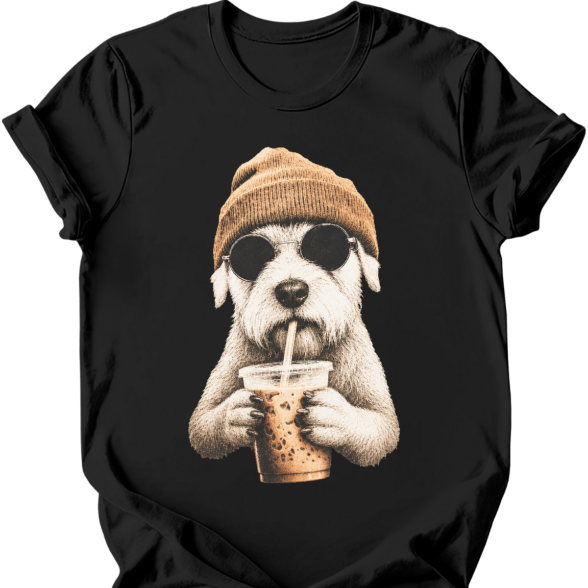 sealyham terrier hipster dog tee black
