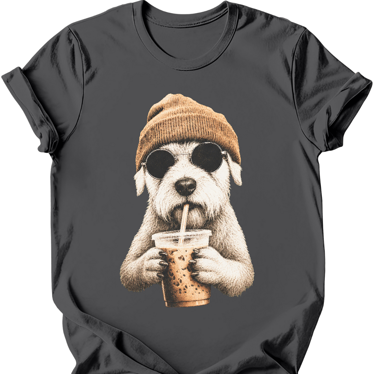 sealyham terrier hipster dog tee charcoal