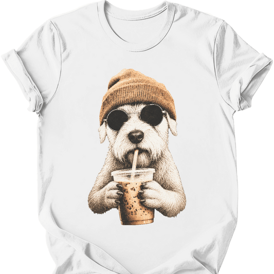 sealyham terrier hipster dog tee white