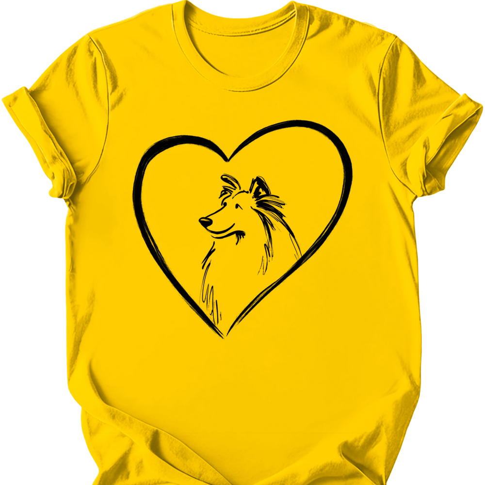 Shetland Sheepdog heart dog tee daisy