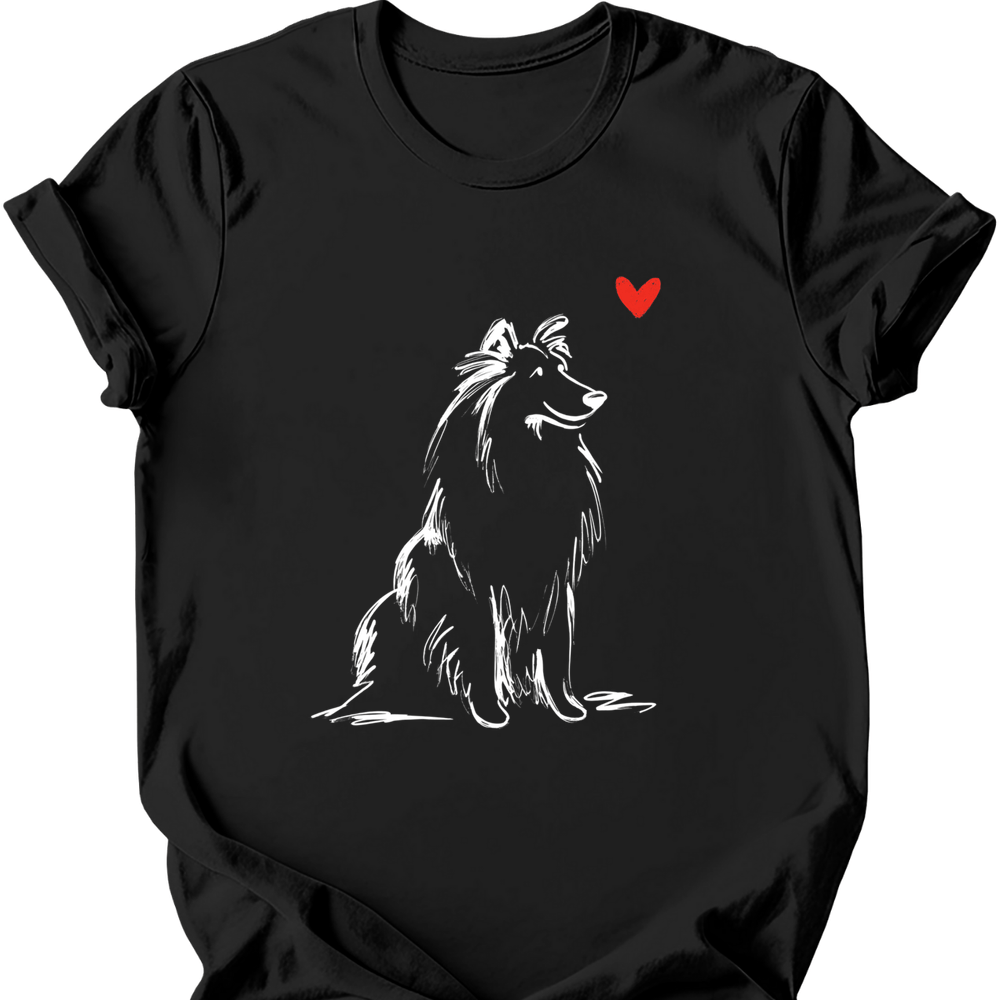 Shetland Sheepdog sketch tee black
