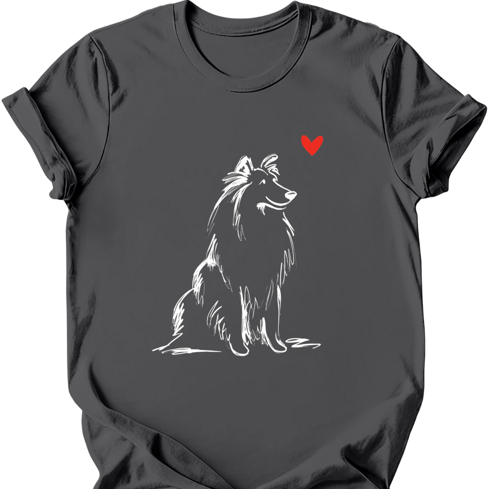 Shetland Sheepdog sketch tee charcoal