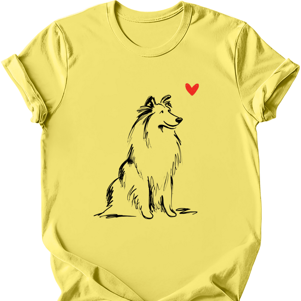 Shetland Sheepdog sketch tee cornsilk