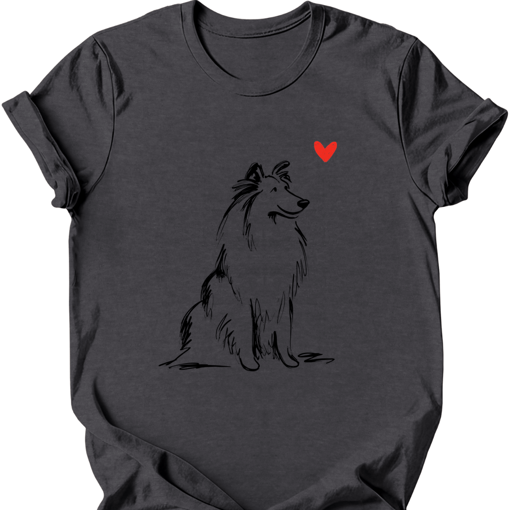 Shetland Sheepdog sketch tee dark heather