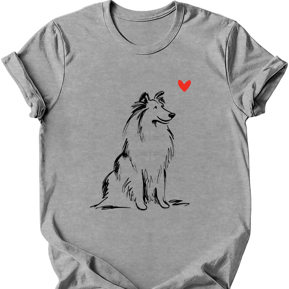 Shetland Sheepdog sketch tee sport grey