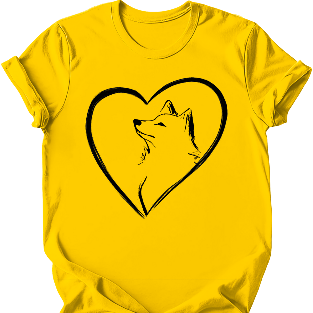 Shiba Inu heart dog tee daisy