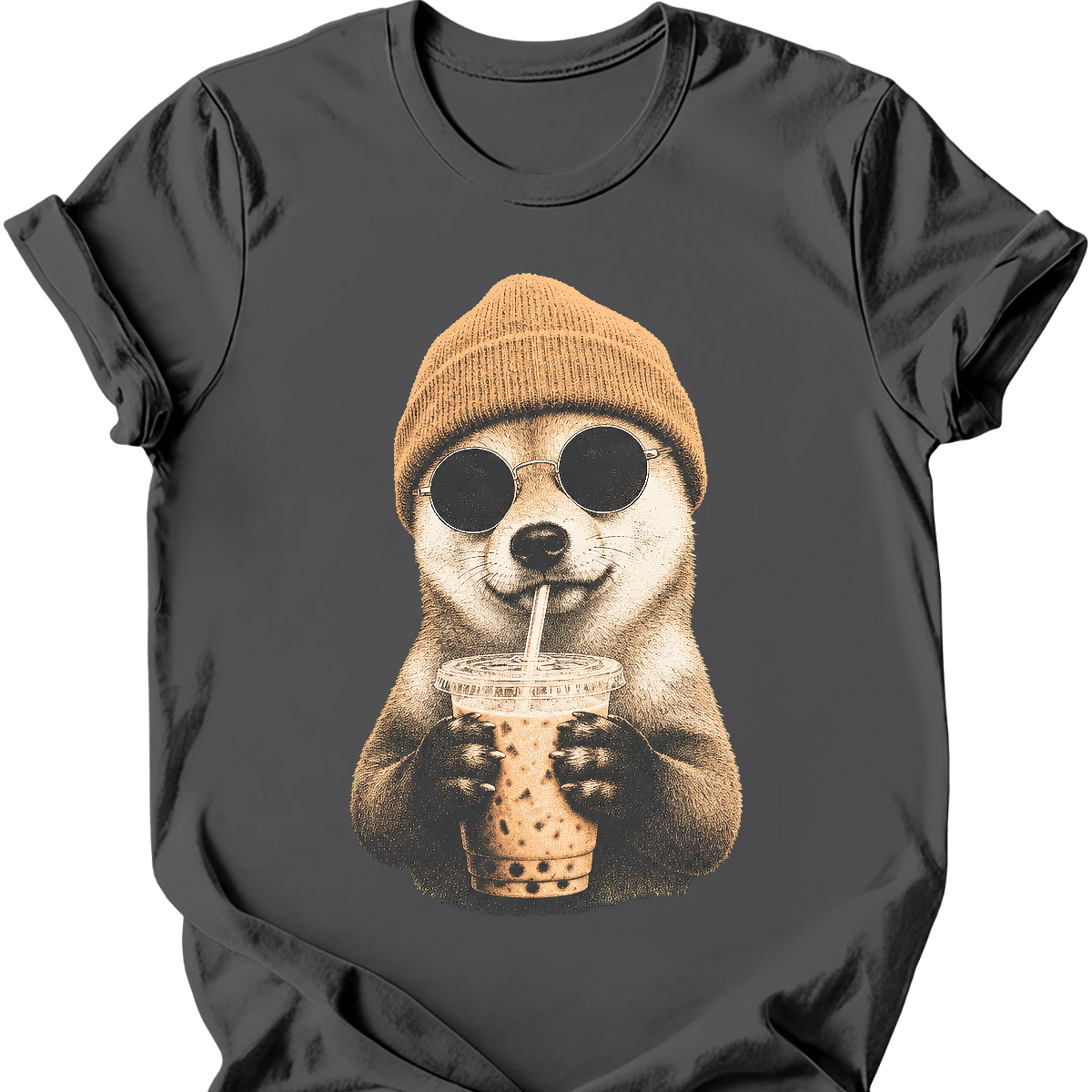 shiba inu hipster dog tee charcoal