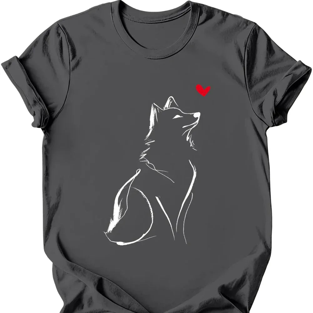 Shiba Inu sketch tee charcoal