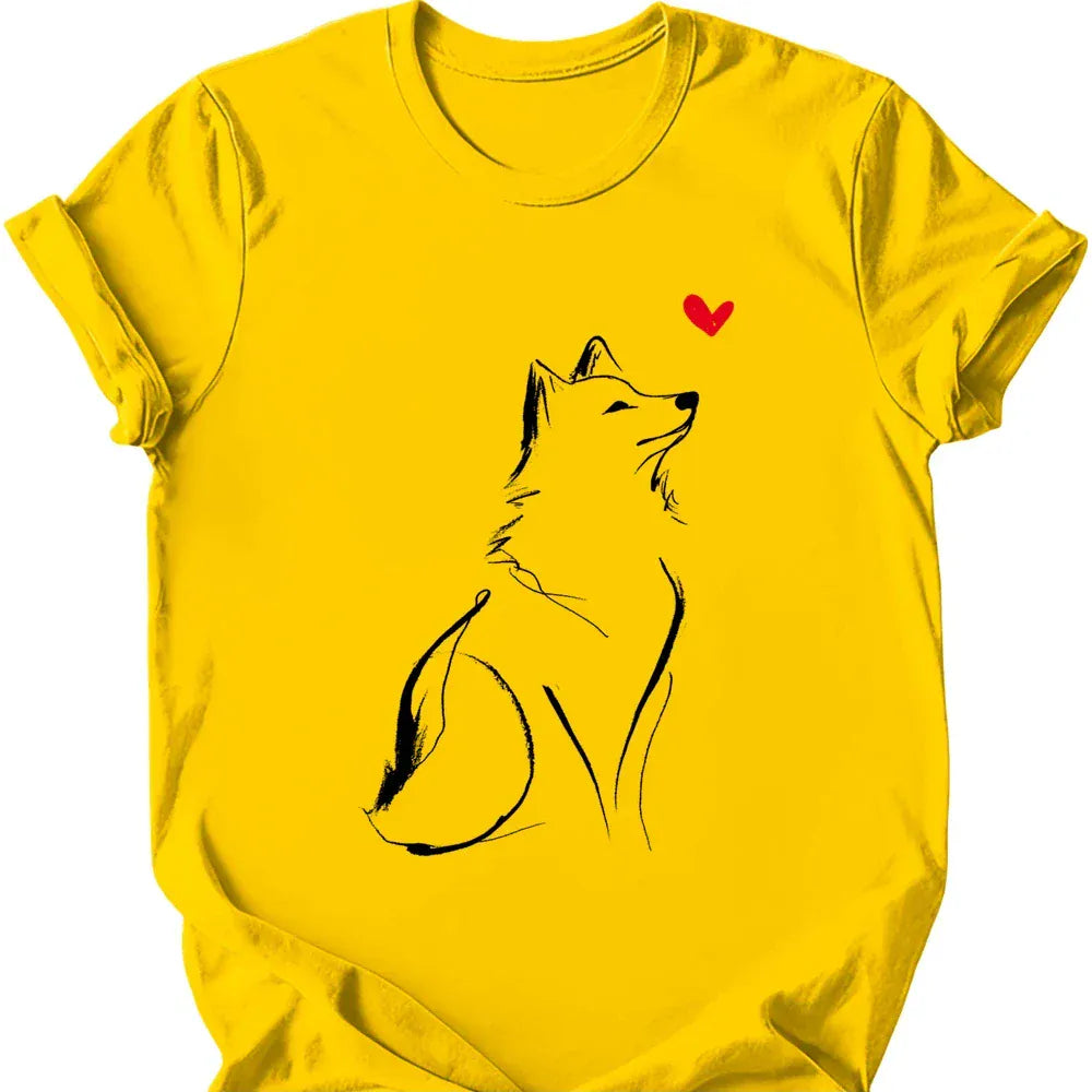 Shiba Inu sketch tee daisy