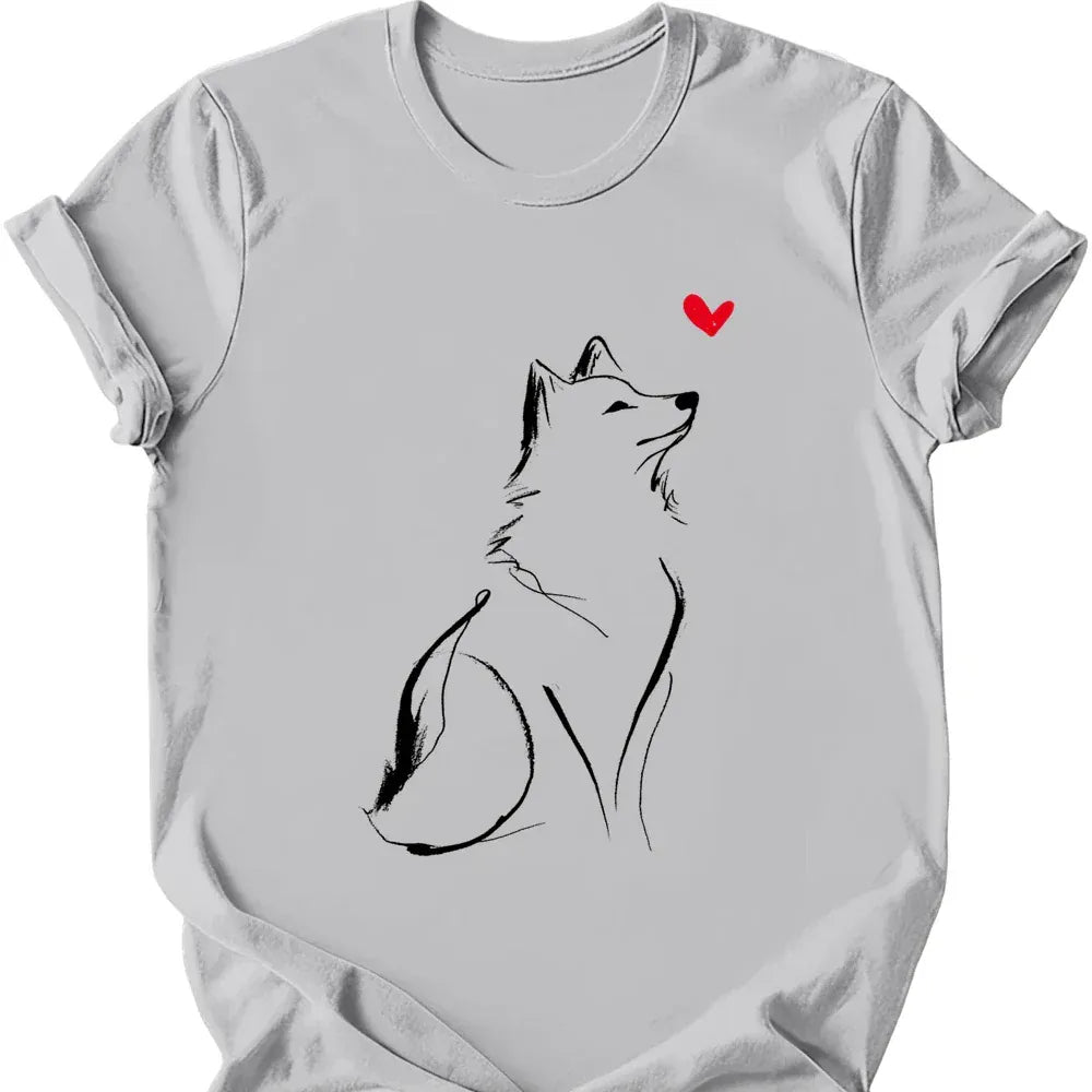 Shiba Inu sketch tee ice grey