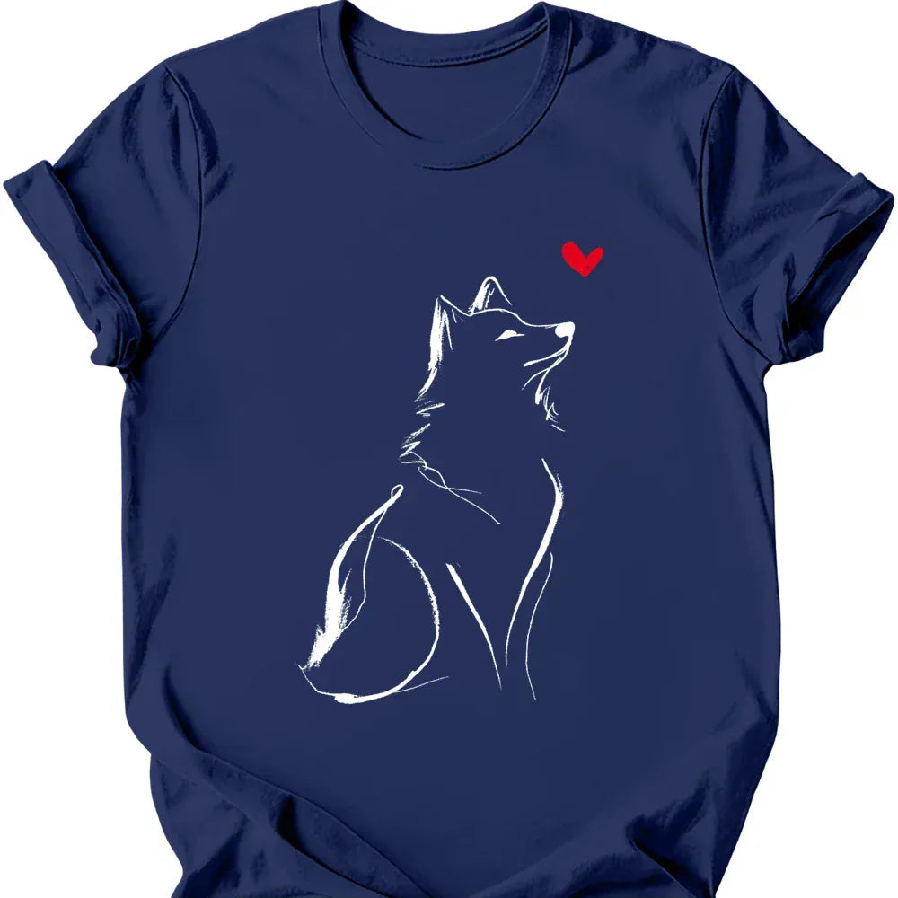 Shiba Inu sketch tee navy