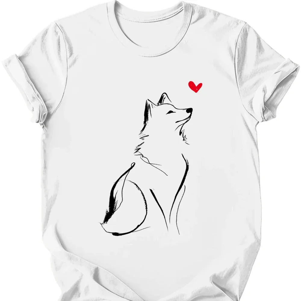 Shiba Inu sketch tee white