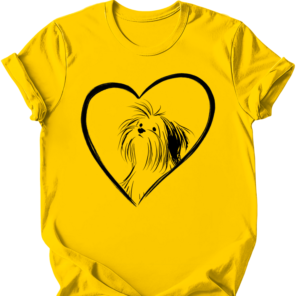 Shih Tzu heart dog tee daisy