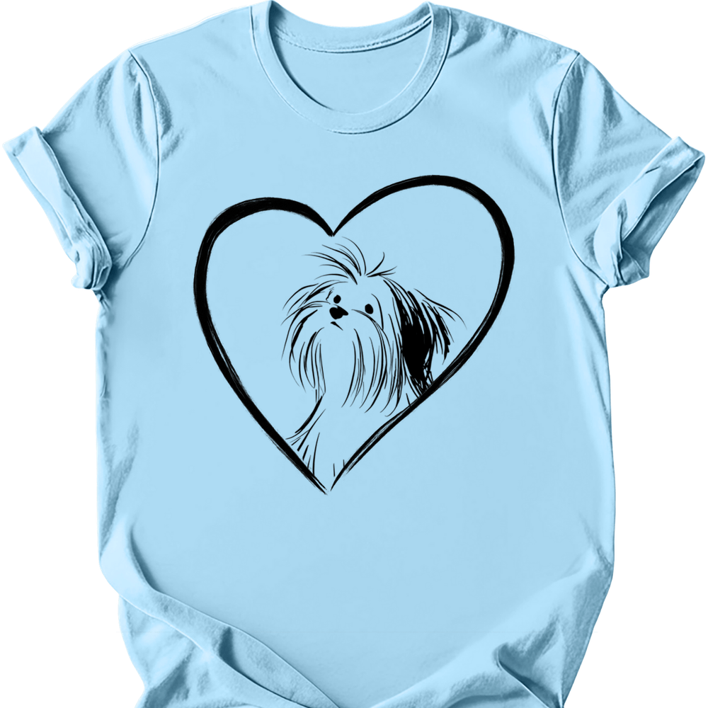 Shih Tzu heart dog tee light blue