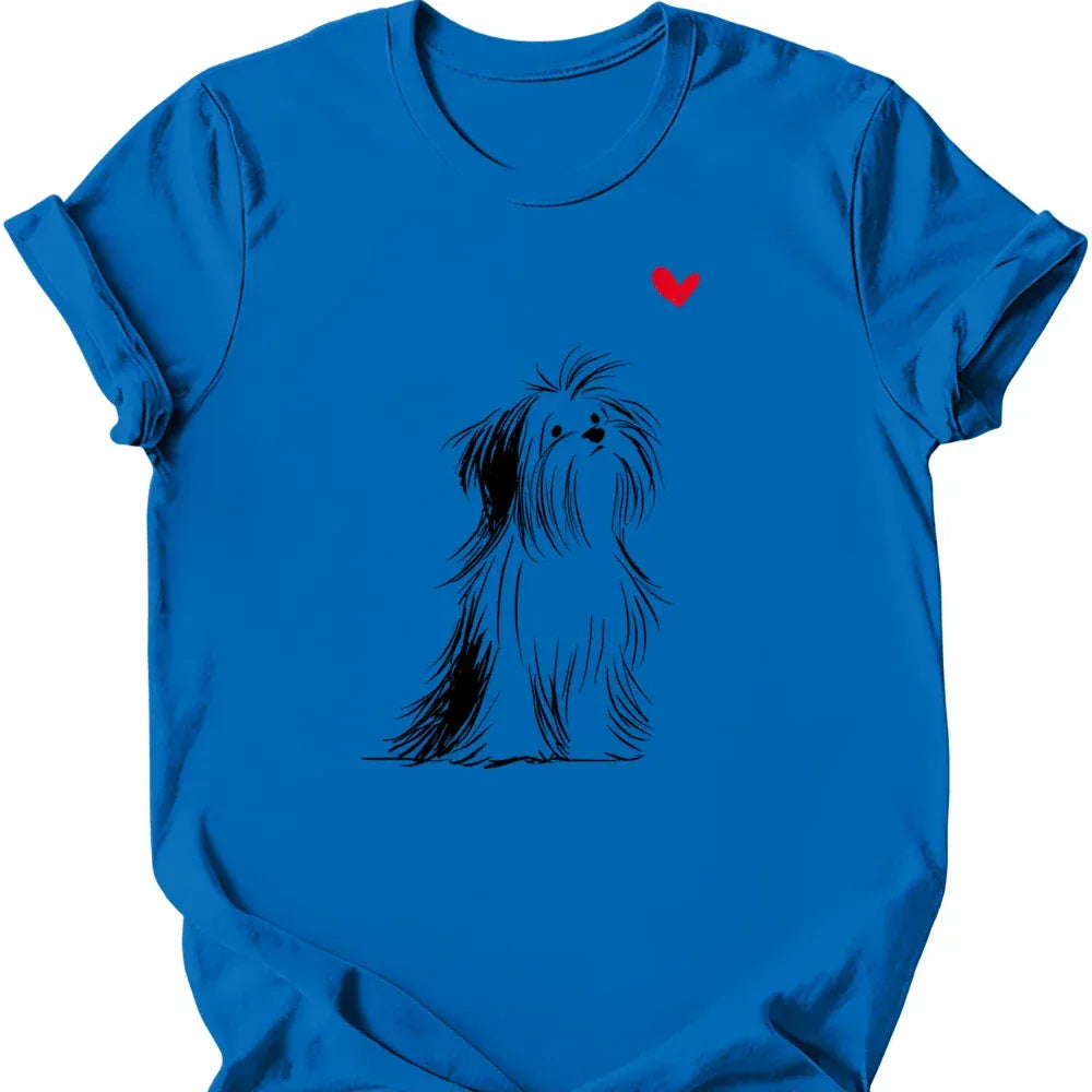Shih Tzu sketch tee royal