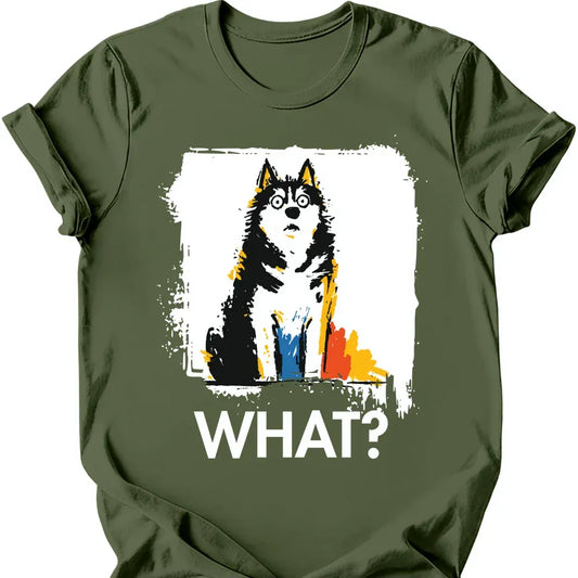 Siberian Husky what tee military green