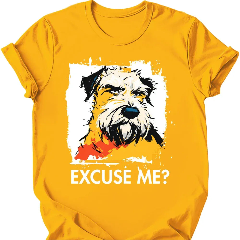 Soft Coated Wheaten excuse me tee gold