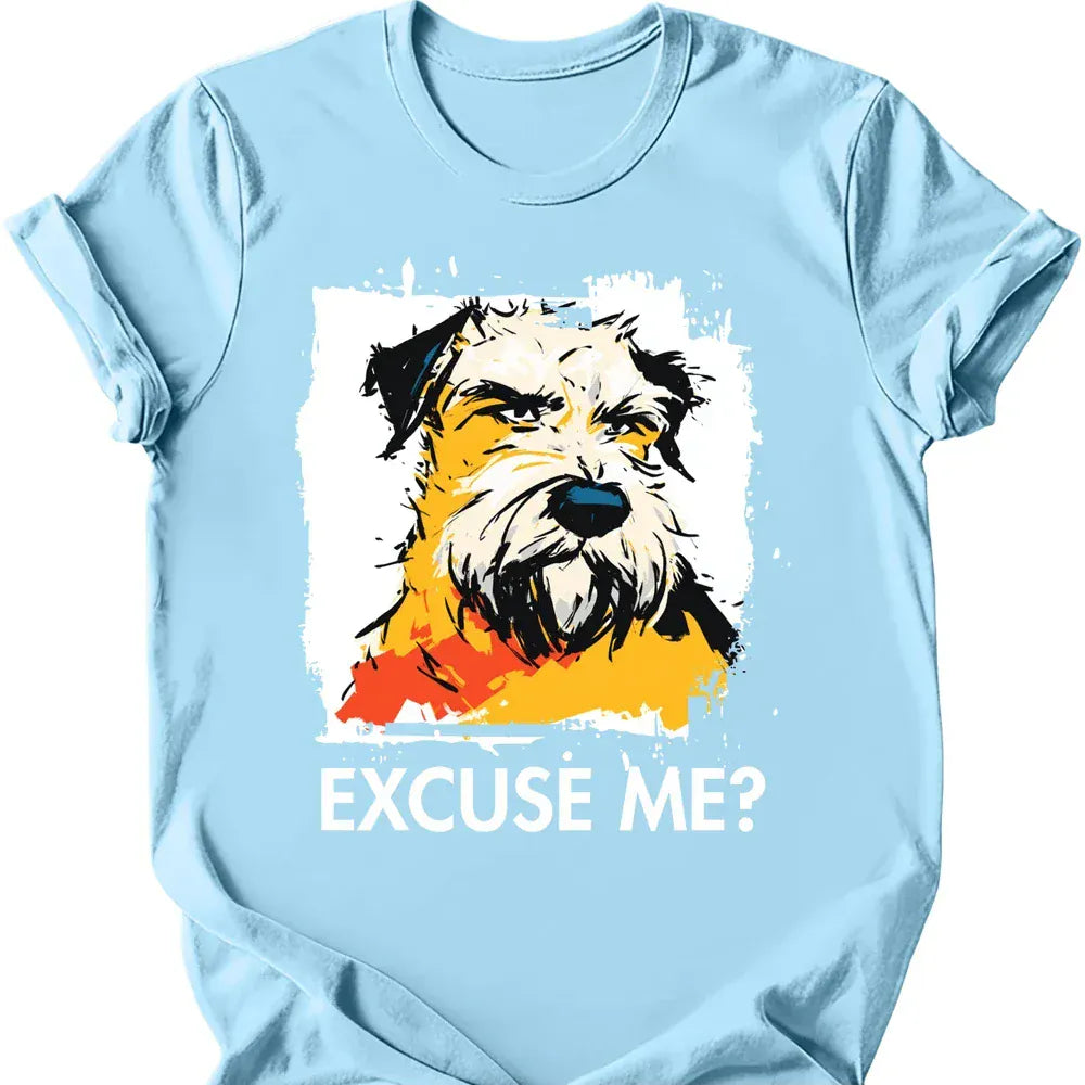 Soft Coated Wheaten excuse me tee light blue