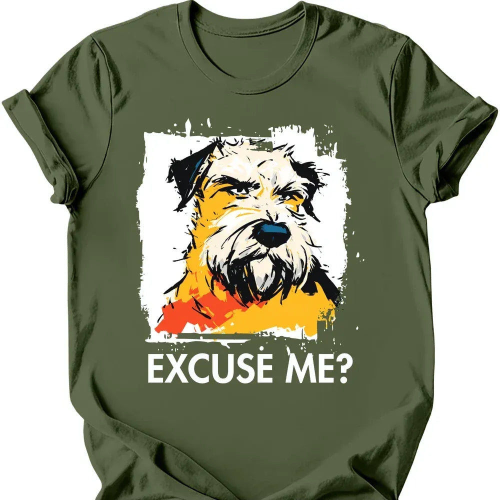 Soft Coated Wheaten excuse me tee military green