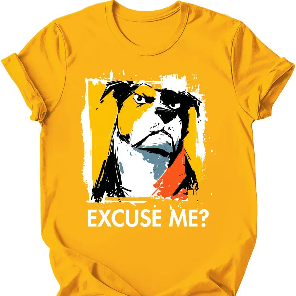 Staffordshire Bull Terrier excuse me tee gold