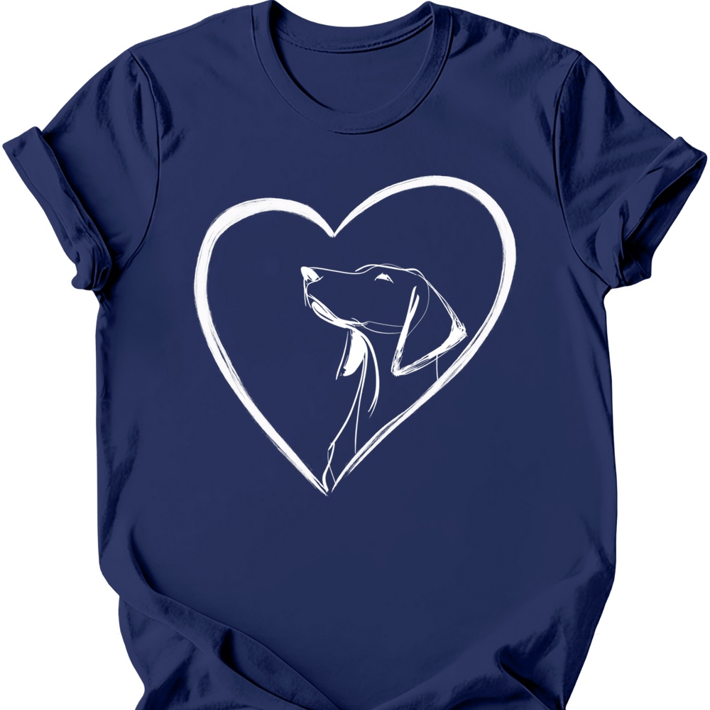 Vizsla heart dog tee navy