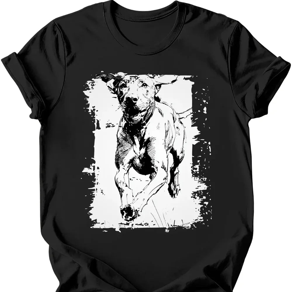Vizsla running dog tee black