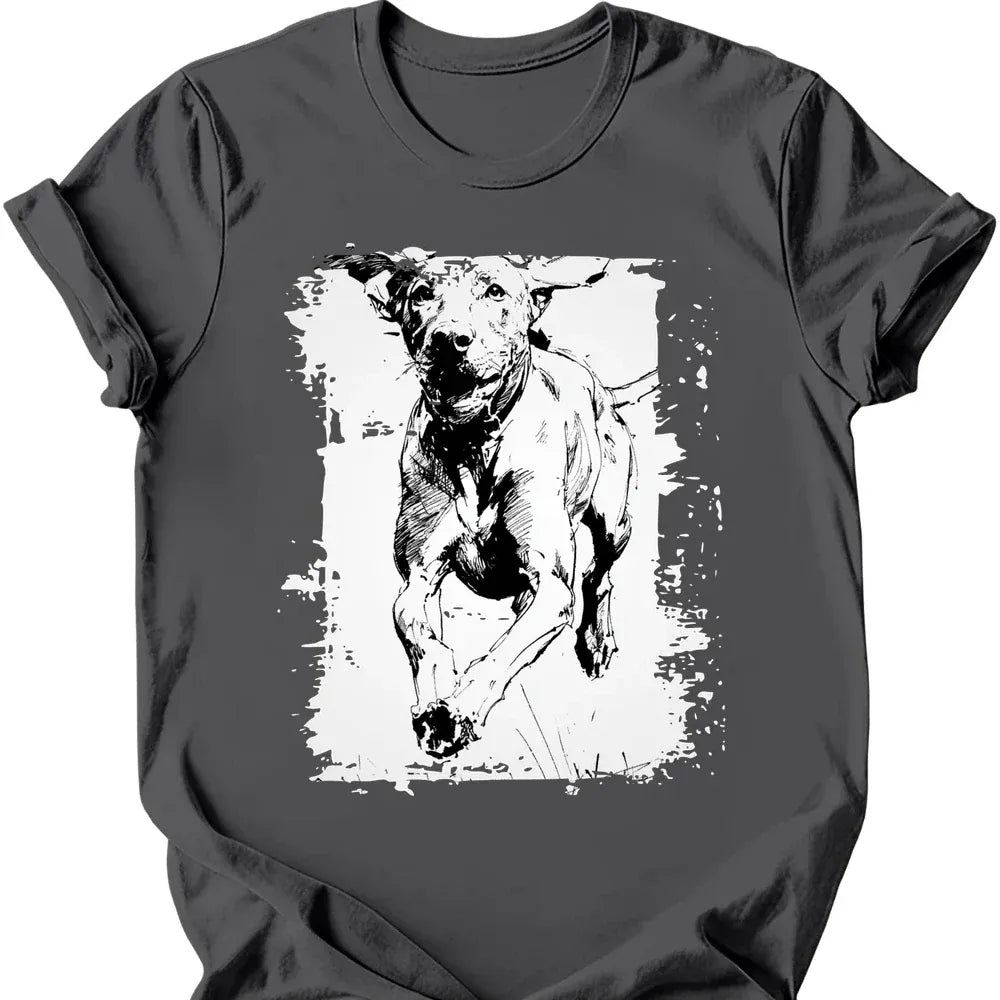 Vizsla running dog tee charcoal