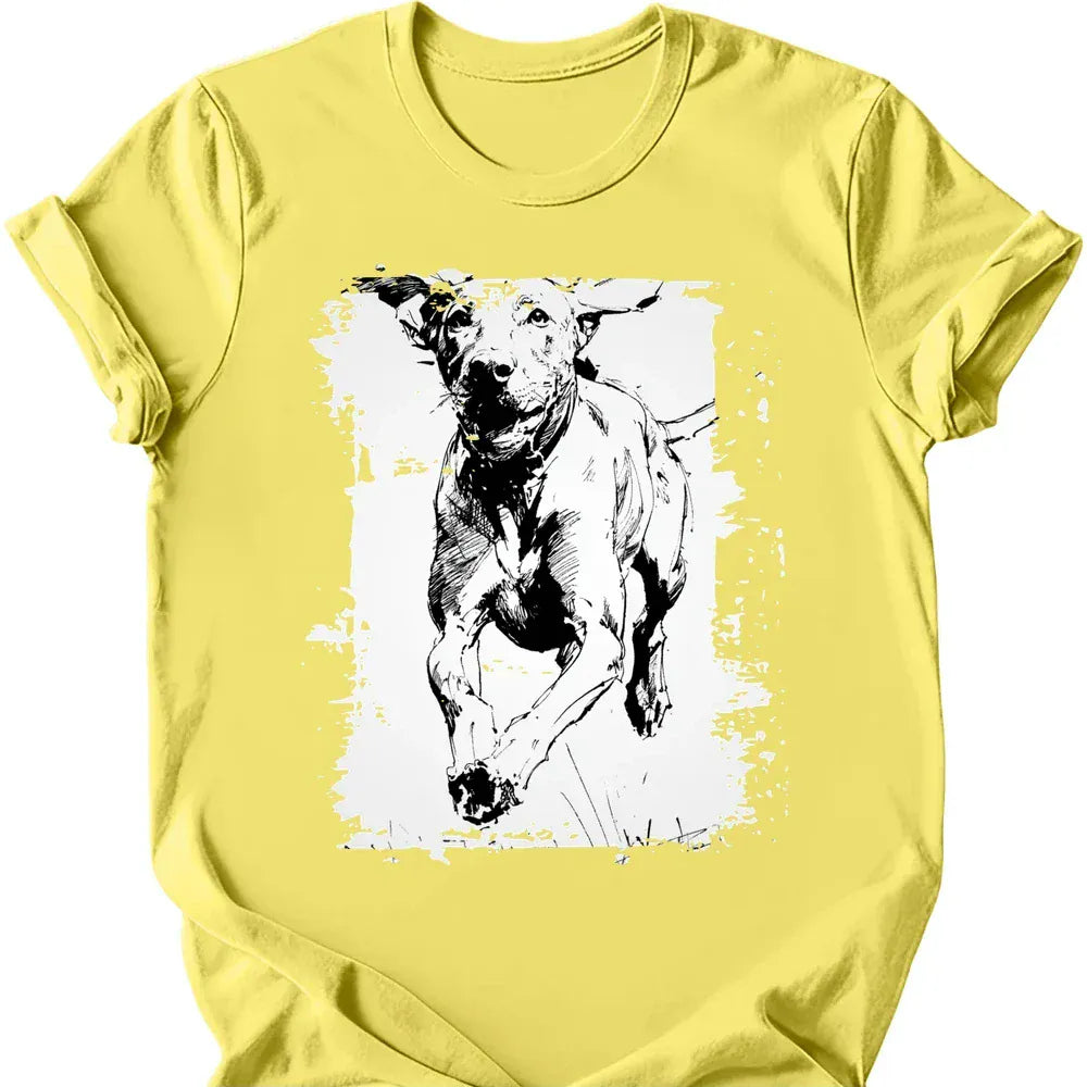 Vizsla running dog tee cornsilk