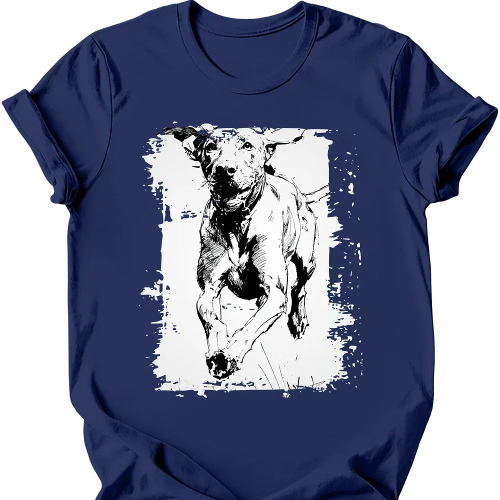 Vizsla running dog tee navy