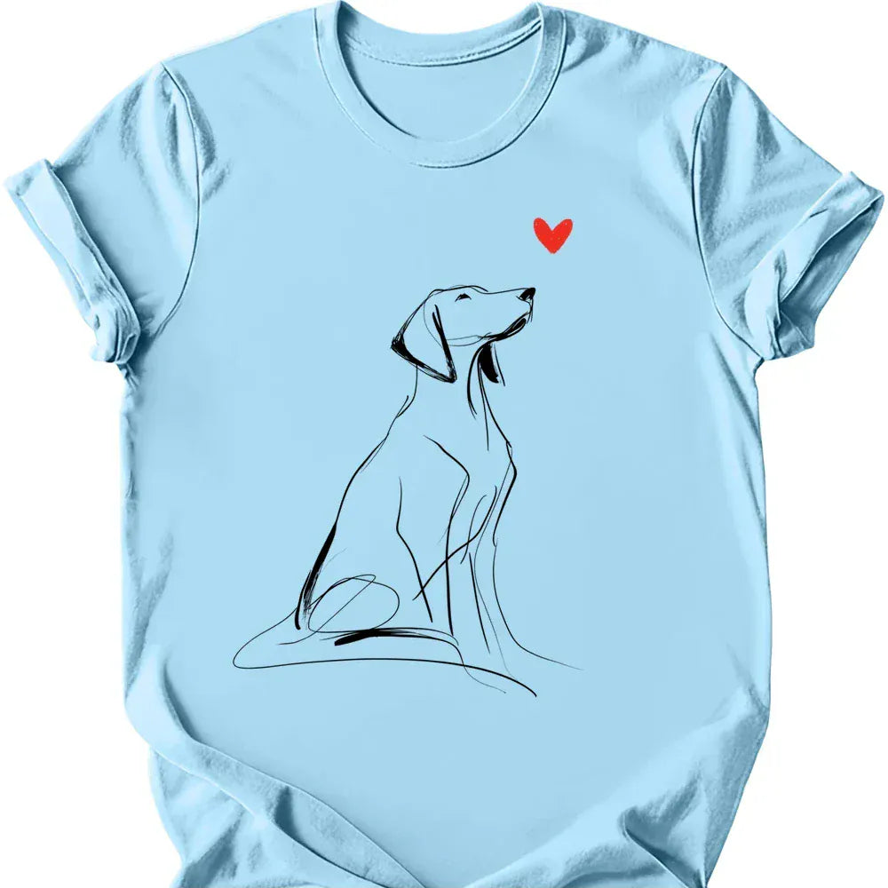 Vizsla sketch tee light blue