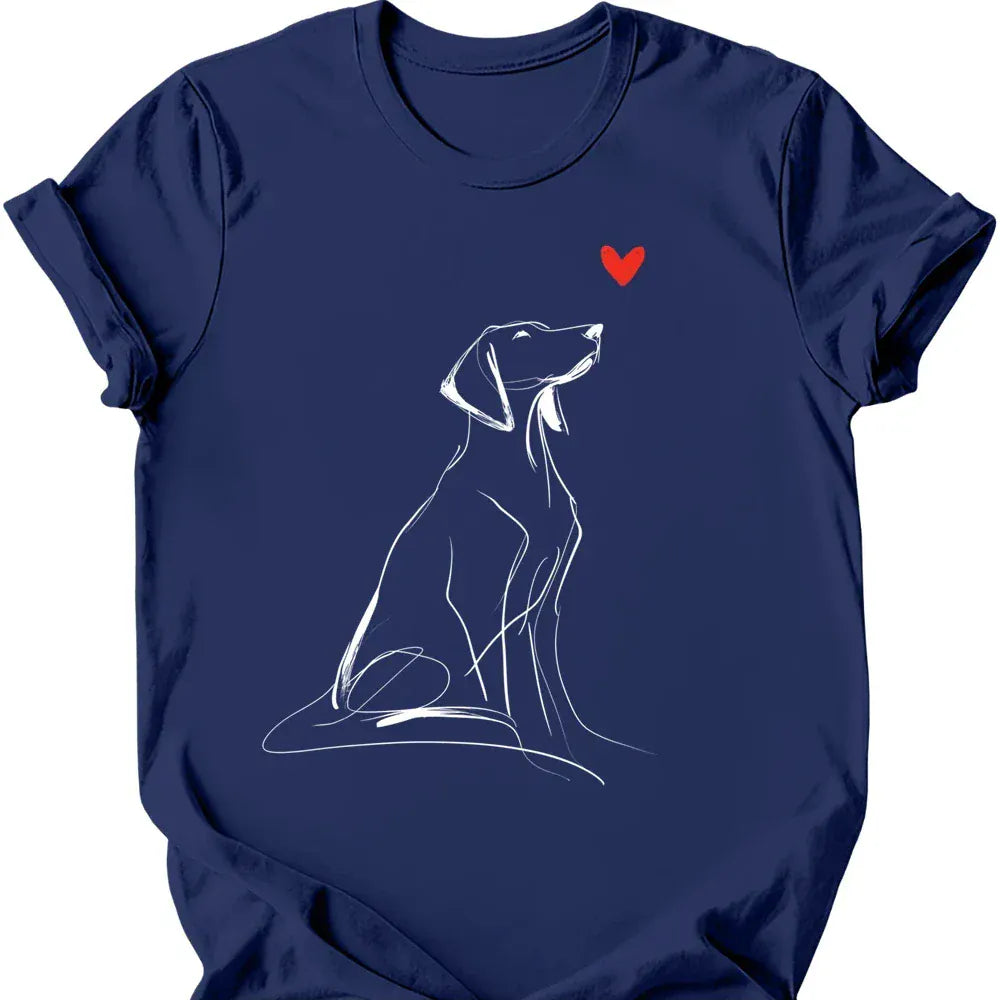 Vizsla sketch tee navy
