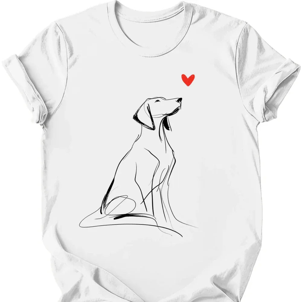 Vizsla sketch tee white