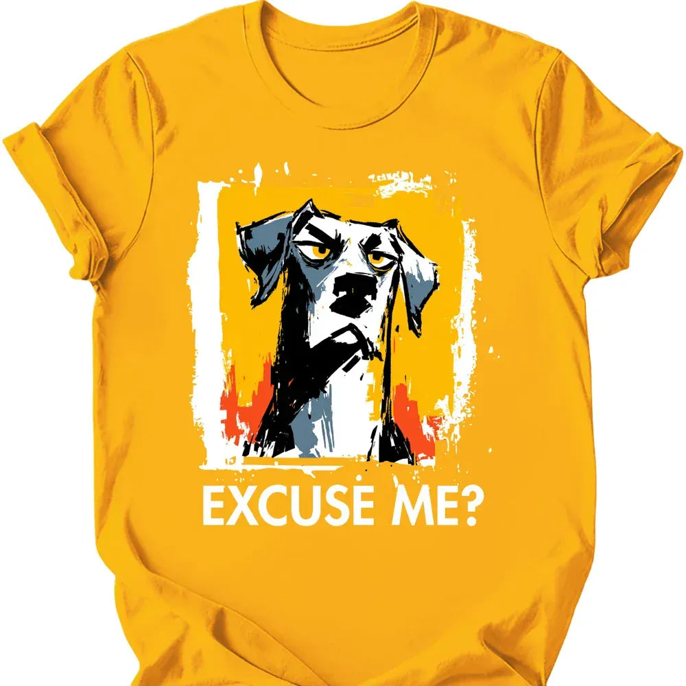 Weimaraner excuse me tee gold