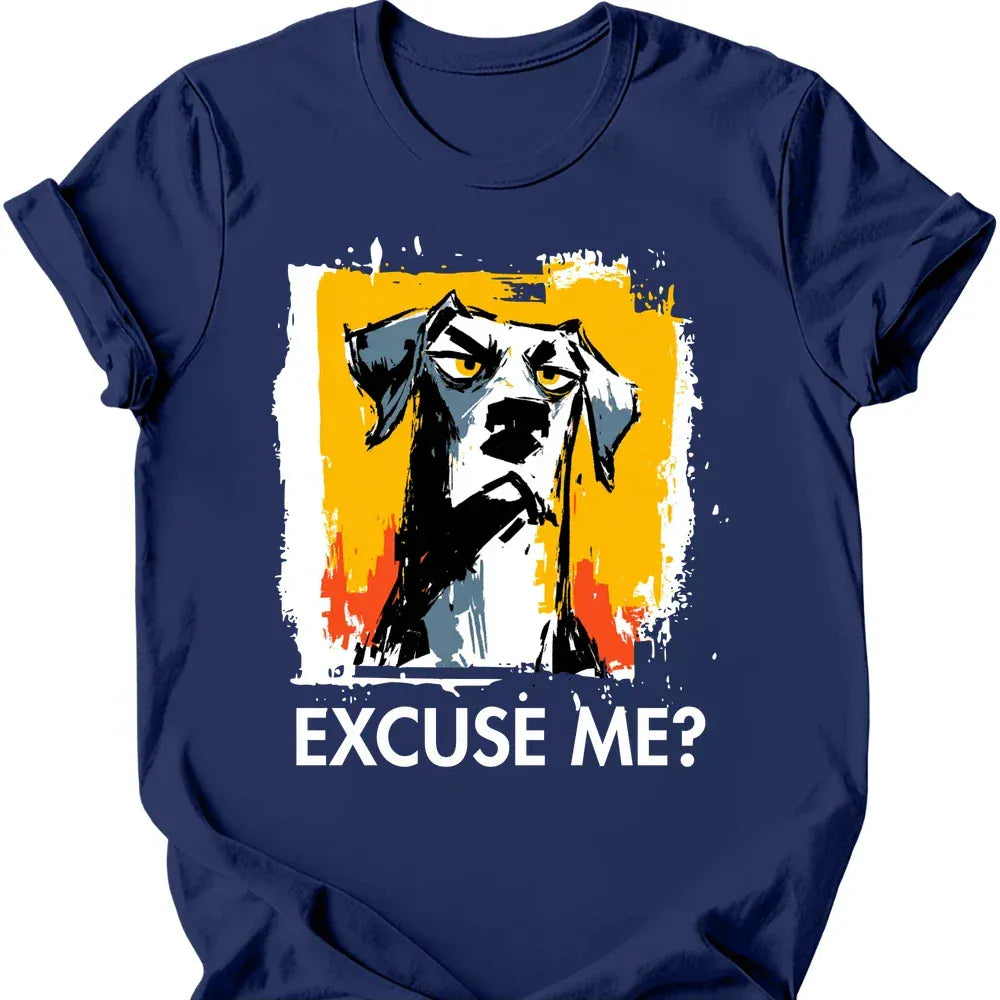 Weimaraner excuse me tee navy