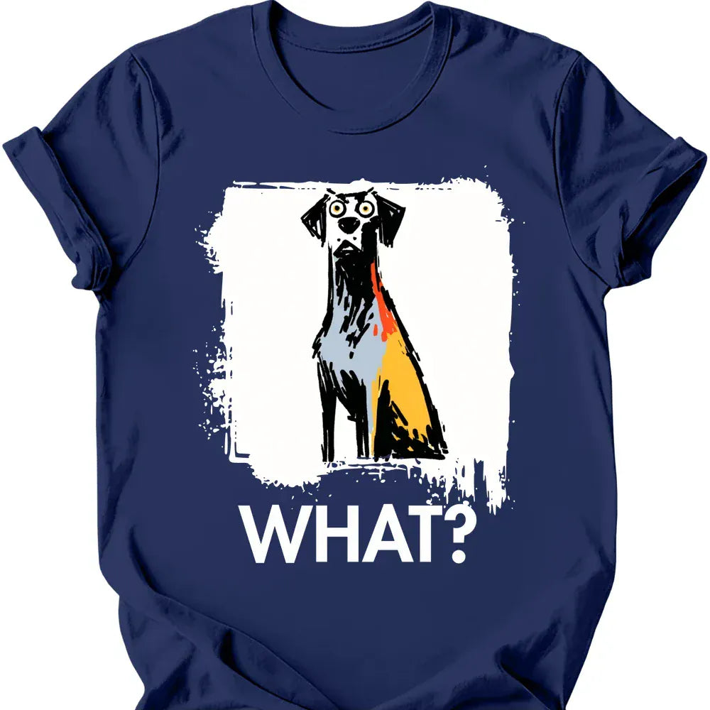 Weimaraner what dog shirt navy color