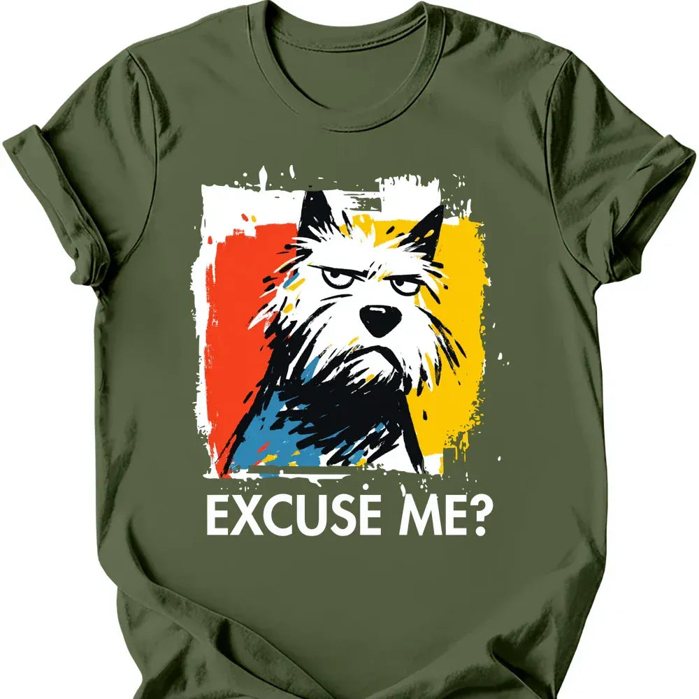 West Highland White Terrier excuse me tee military green