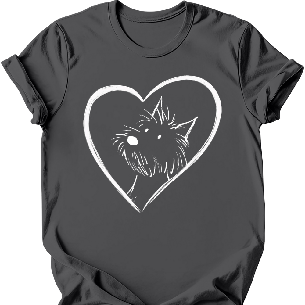 West Highland White Terrier heart dog tee charcoal
