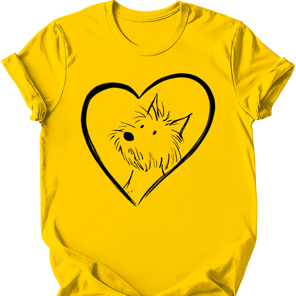 West Highland White Terrier heart dog tee daisy