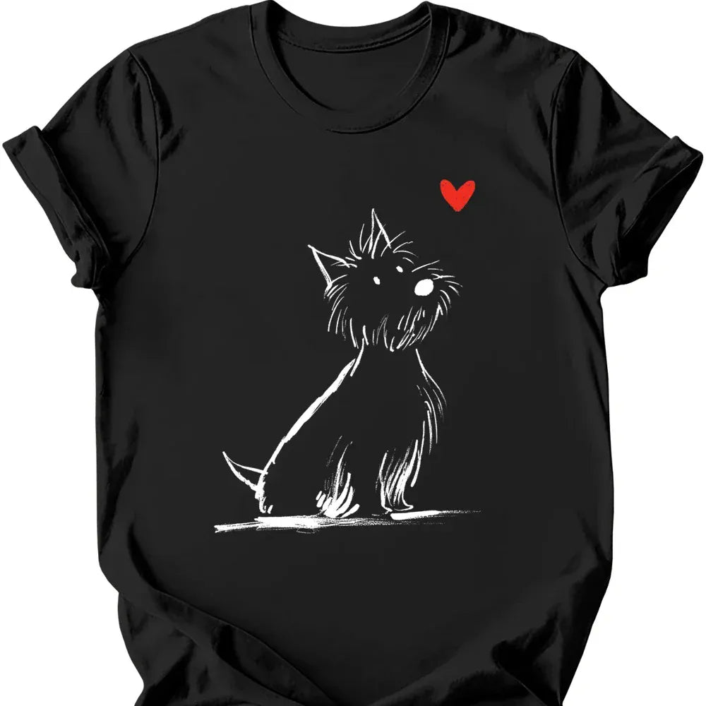West Highland White Terrier sketch tee black