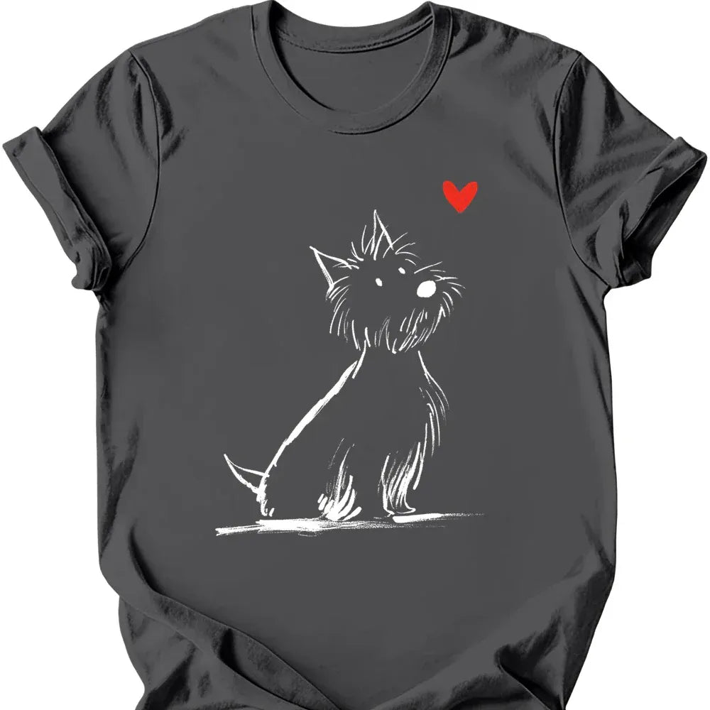 West Highland White Terrier sketch tee charcoal