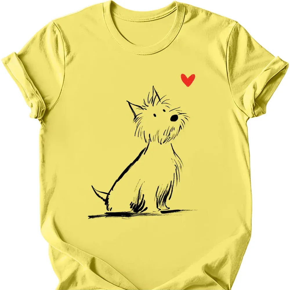West Highland White Terrier sketch tee cornsilk