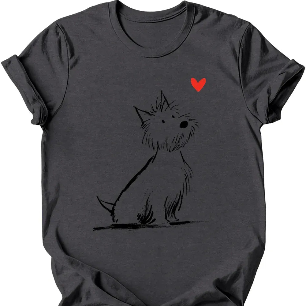 West Highland White Terrier sketch tee dark heather
